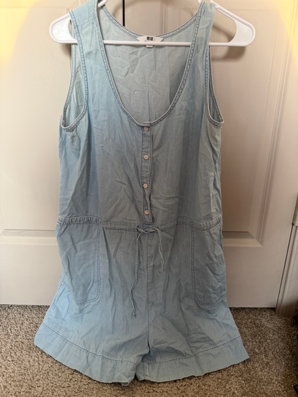 Uniqlo Light Blue Chambray Sleeveless Romper
